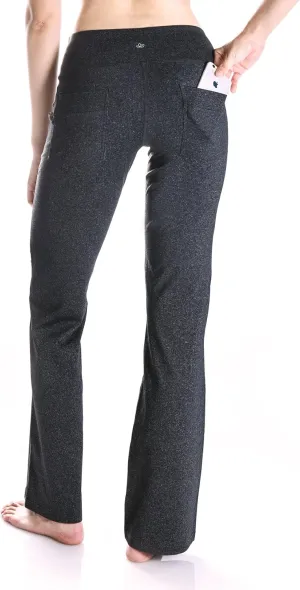 Yogipace,Petite/Regular/Tall,Women's Bootcut Yoga Pants Long Workout Pant with Back Pockets