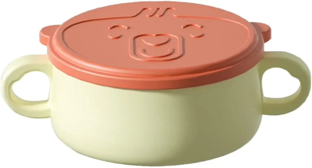 Young Boys and Girls Bowl 2 Handles Easy to Hold Cartoon Design Baby Food Grinding Bowl