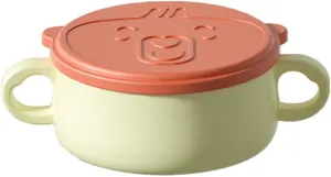 Young Boys and Girls Bowl 2 Handles Easy to Hold Cartoon Design Baby Food Grinding Bowl