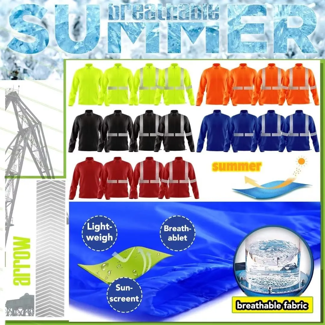 YOWESHOP Hi Vis Reflective Safety Jackets Customize Logo Lightweight Shirts Light and thin Workwear