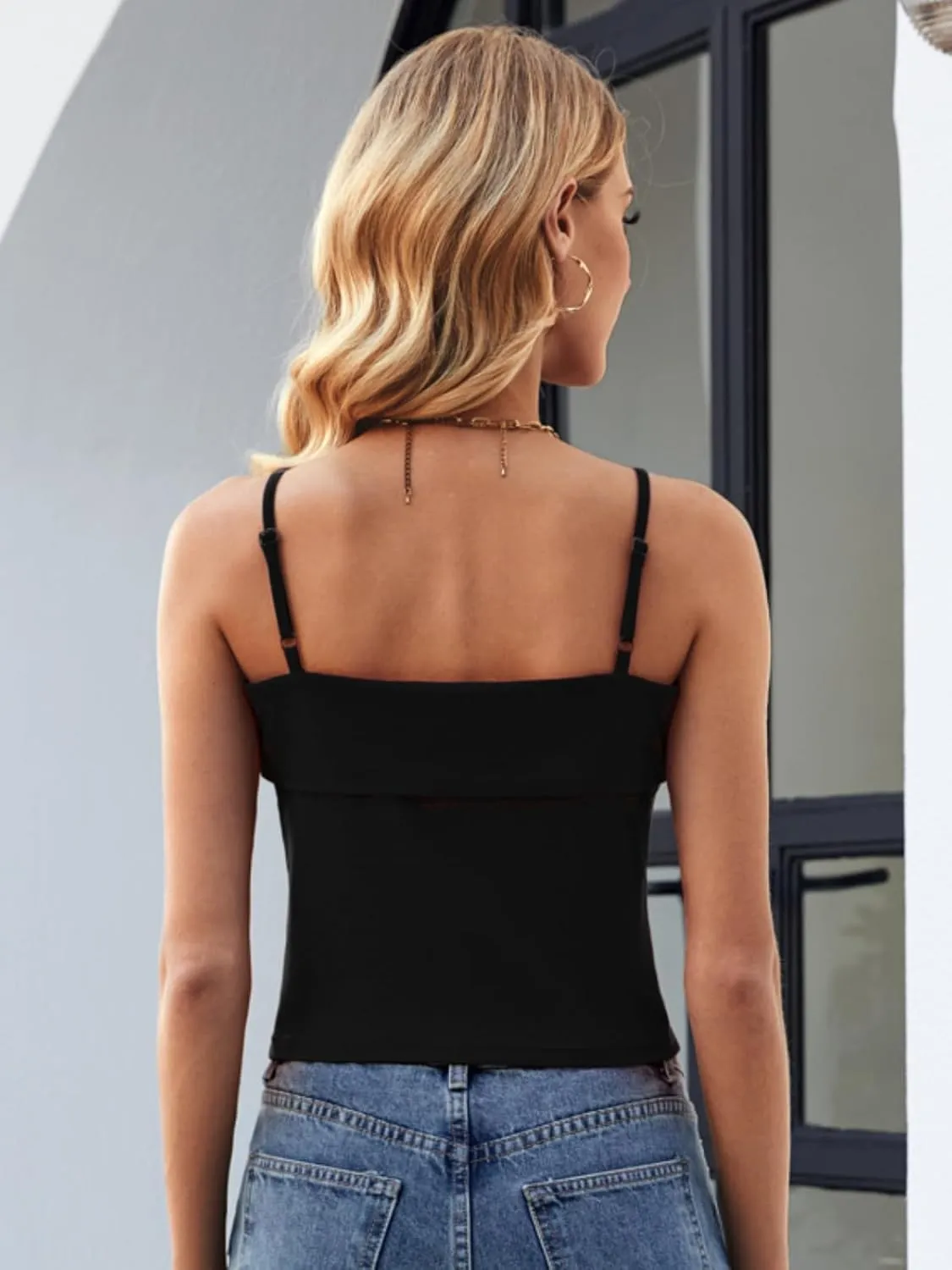 ZANZEA Tank Tops for Women 2025 Square Neck Camisole Adjustable Spaghetti Strap Basic Going Out Tops