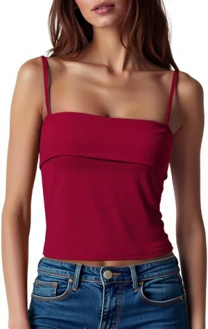ZANZEA Tank Tops for Women 2025 Square Neck Camisole Adjustable Spaghetti Strap Basic Going Out Tops