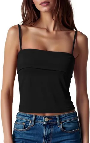 ZANZEA Tank Tops for Women 2025 Square Neck Camisole Adjustable Spaghetti Strap Basic Going Out Tops