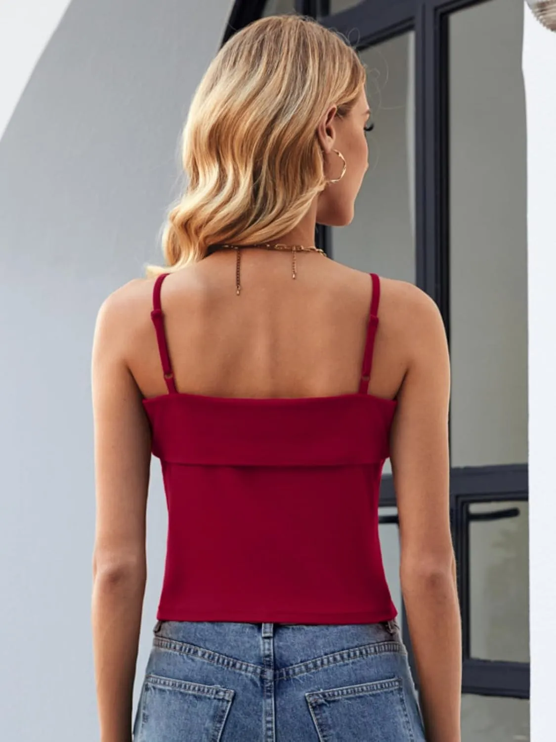 ZANZEA Tank Tops for Women 2025 Square Neck Camisole Adjustable Spaghetti Strap Basic Going Out Tops