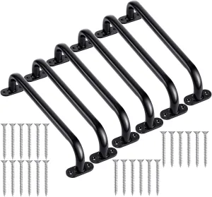 Zonon 6 Pcs Safety Playground Handles Swing Set Metal Safety Handles Outdoor Swing Set Accessories Grab Playset Handles Grips Climbing Frame for Play House Jungle(Black, 17 Inch)