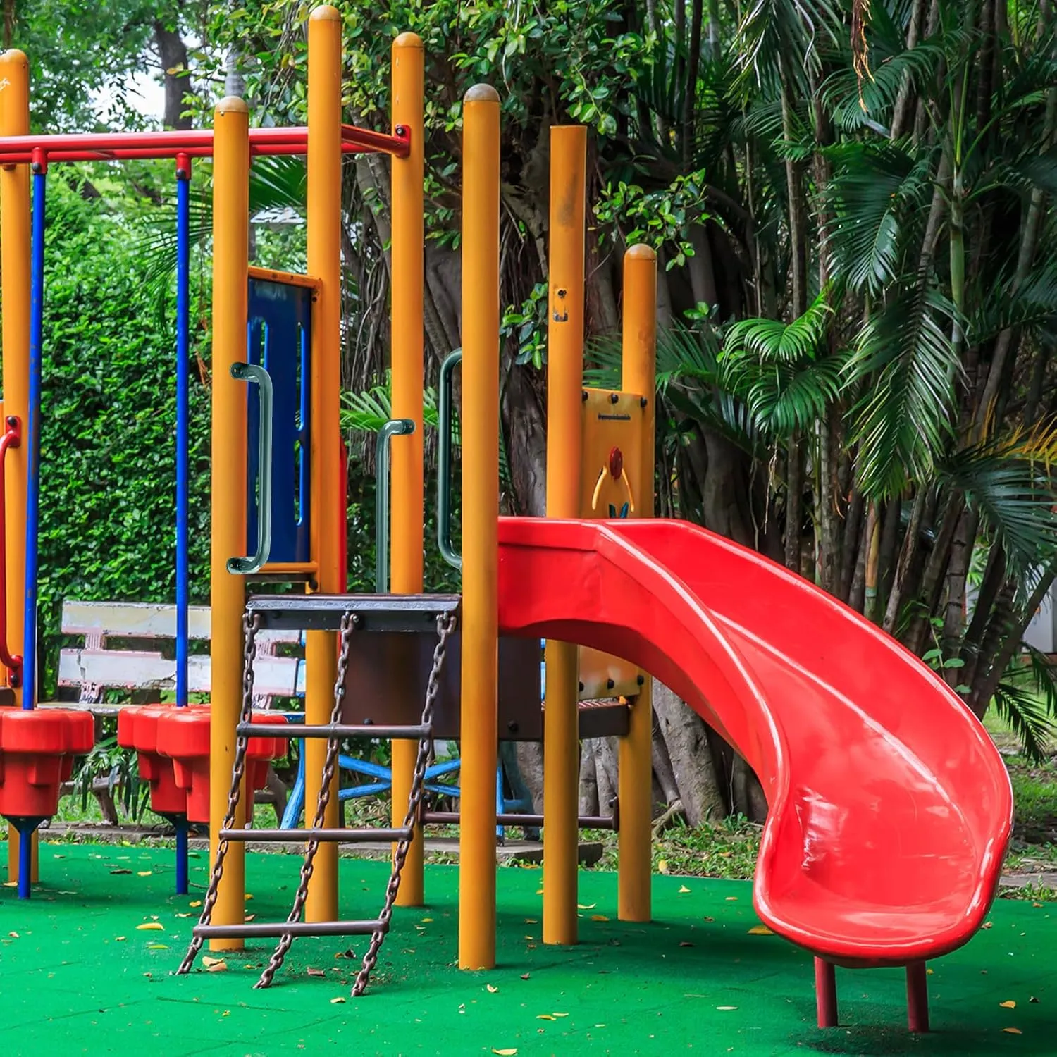 Zonon 6 Pcs Safety Playground Handles Swing Set Metal Safety Handles Outdoor Swing Set Accessories Grab Playset Handles Grips Climbing Frame for Play House Jungle(Green, 17 Inch)