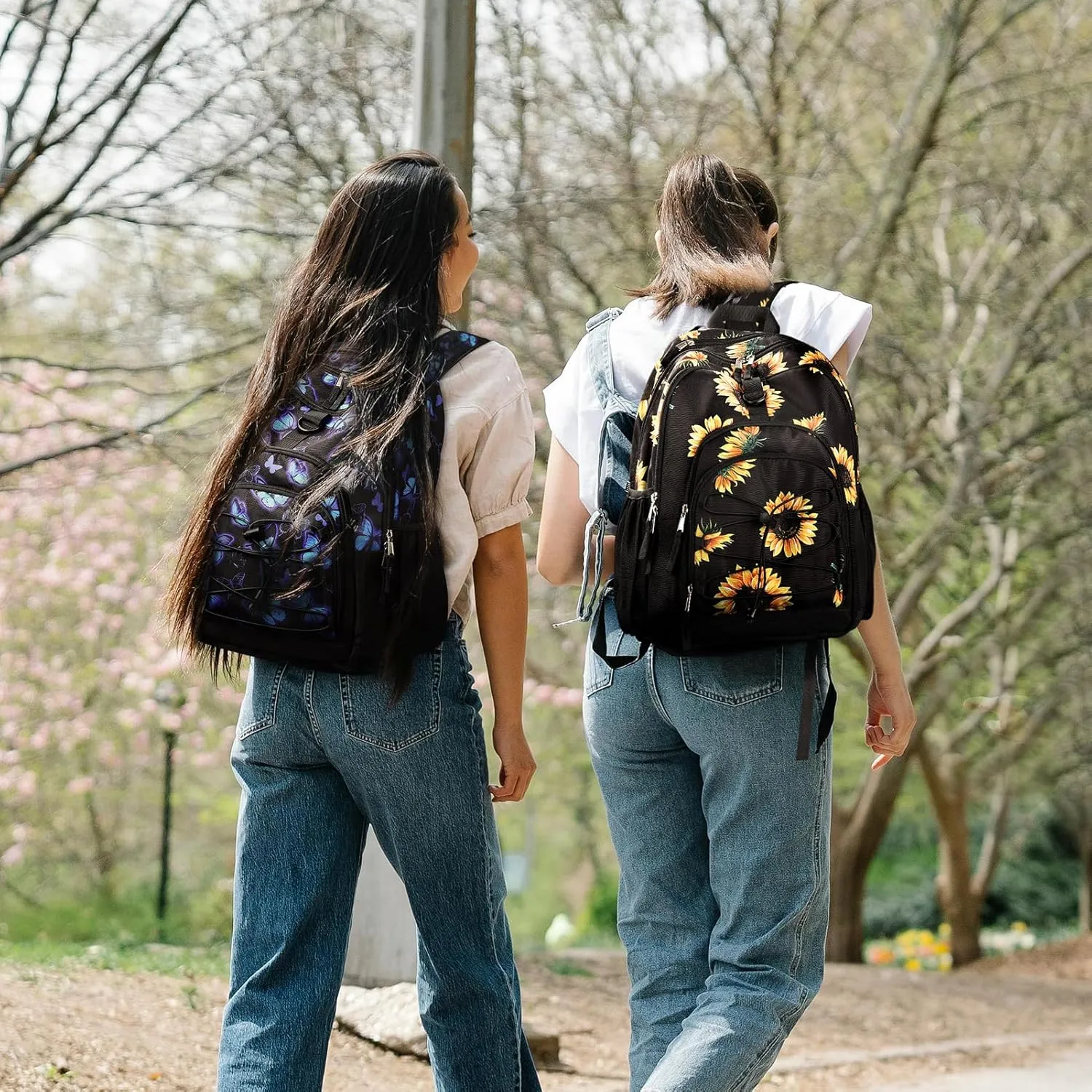 ZORFIN Backpack for School, Travel: Bookbag for Girls Boys - Kids Backpack with Multi Compartments - Army Green