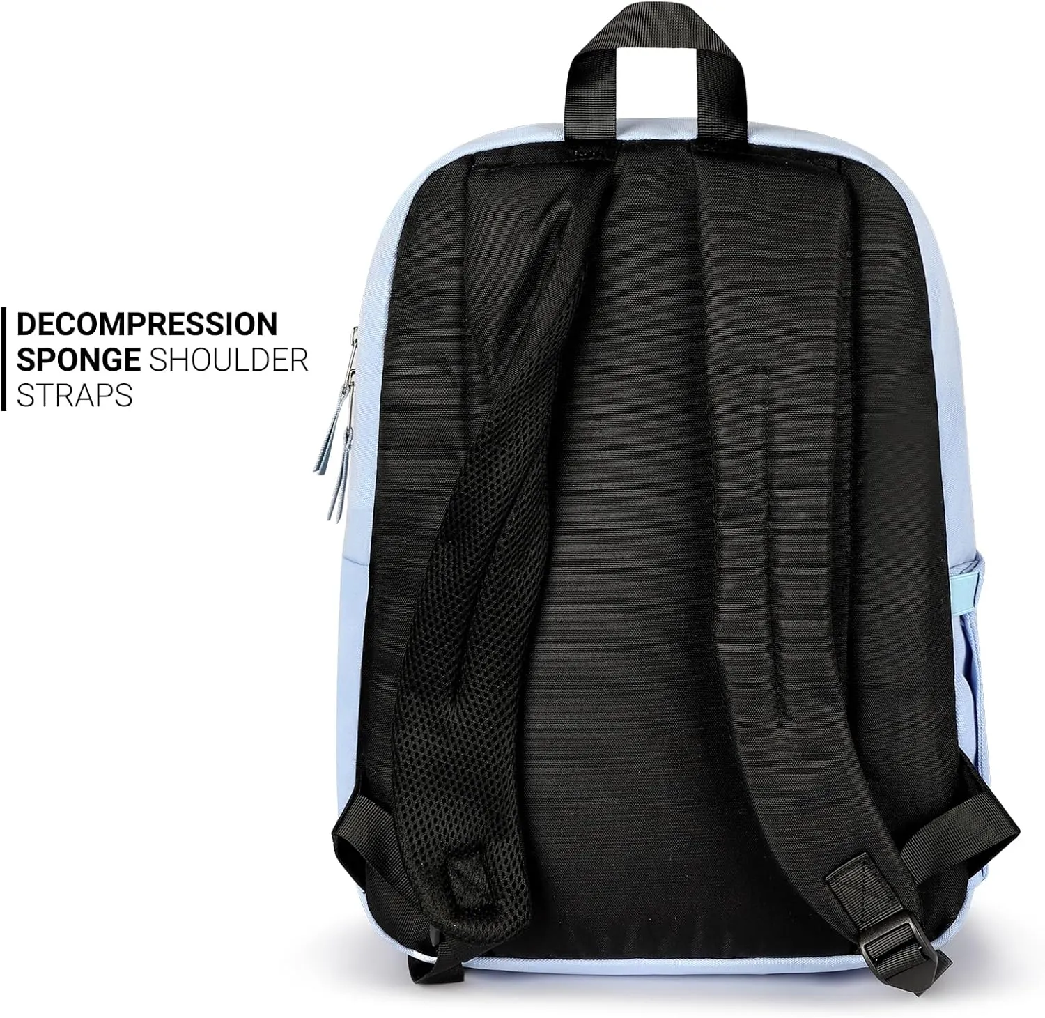 ZORFIN Simple Backpack for School Work Travel: Lightweight Bookbag for Girls and Boys - Water Resistant Backpacks for Men and Women - Blue Neon